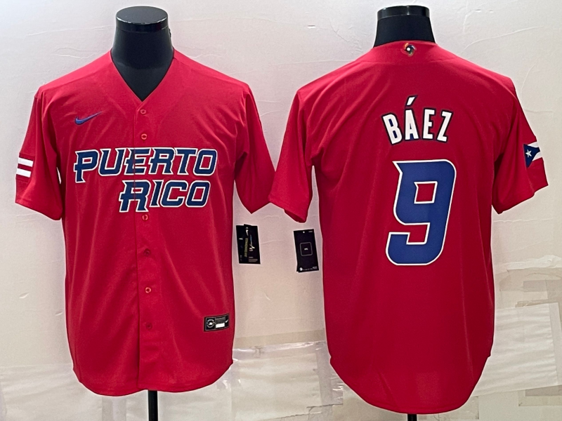 Men's Puerto Rico Baseball Javier Báez 2023 World Baseball Classic Replica Jersey