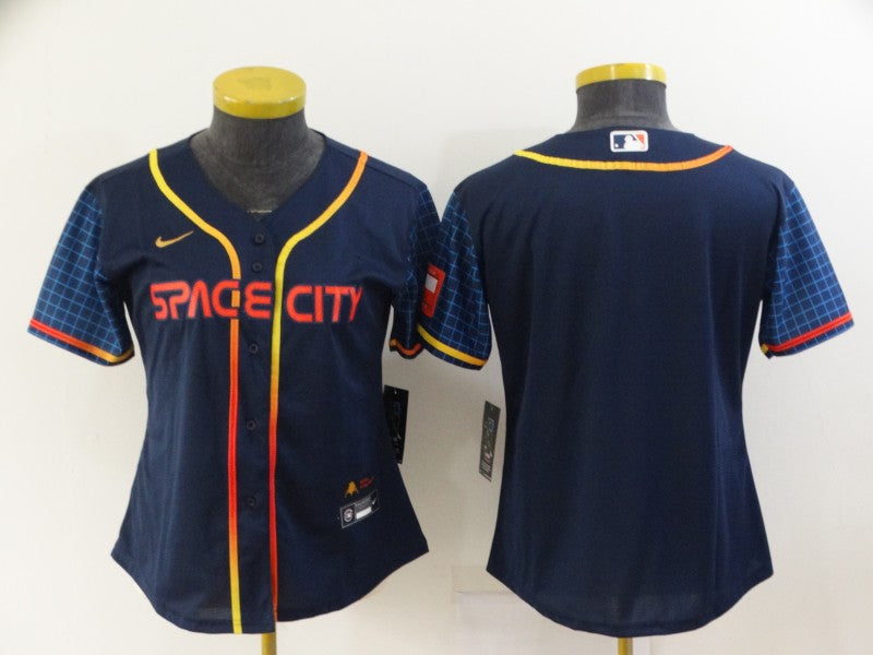 Women's PLAYER_NAME #00 CUSTOM Houston Astros  Navy 2022 City Connect Jersey