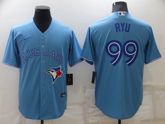 Men's Hyun-Jin Ryur #99 Toronto Blue Jays Player Jersey - Cool Base