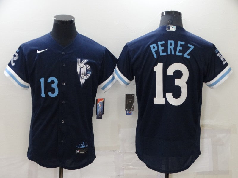 Men's  Kansas City Royals Salvador Perez 2022 City Connect Replica Jersey - Navy