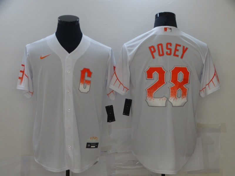 Men's San Francisco Giants Buster Posey White 2021 City Connect Replica Jersey
