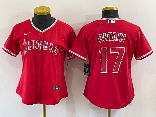 Women's Shohei Ohtani #17 Los Angeles Angels Player Red Jersey