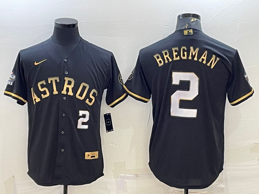 Men's Alex Bregman Houston Astros 2022 World Series Player Jersey - Black