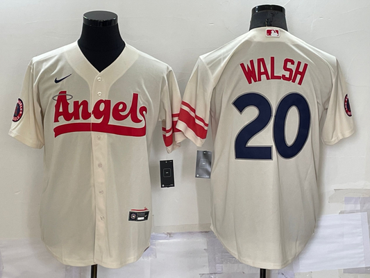 Men's Los Angeles Angels Jared Walsh Cream 2022 City Connect Replica Player Jersey