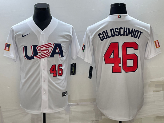 Men's Paul Goldschmidt White USA Baseball 2023 World Baseball Classic Replica Jersey