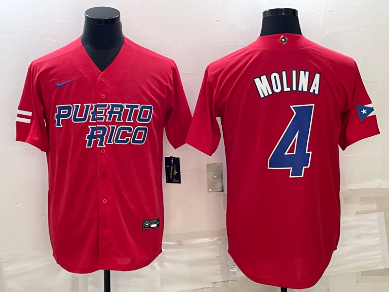 Men's Yadier Molina Navy Puerto Rico Baseball  2023 World Baseball Classic Replica Jersey