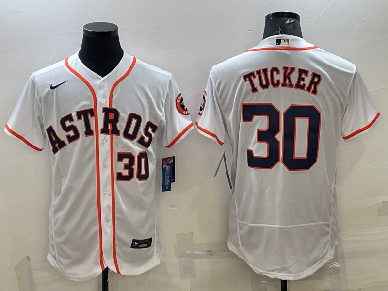 Men's Houston Astros Kyle Tucker #30 2022 World Series Player Jersey -Flex Base
