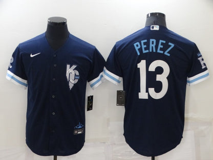 Men's Salvador Perez Kansas City Royals 2022 City Connect Replica Jersey - Navy