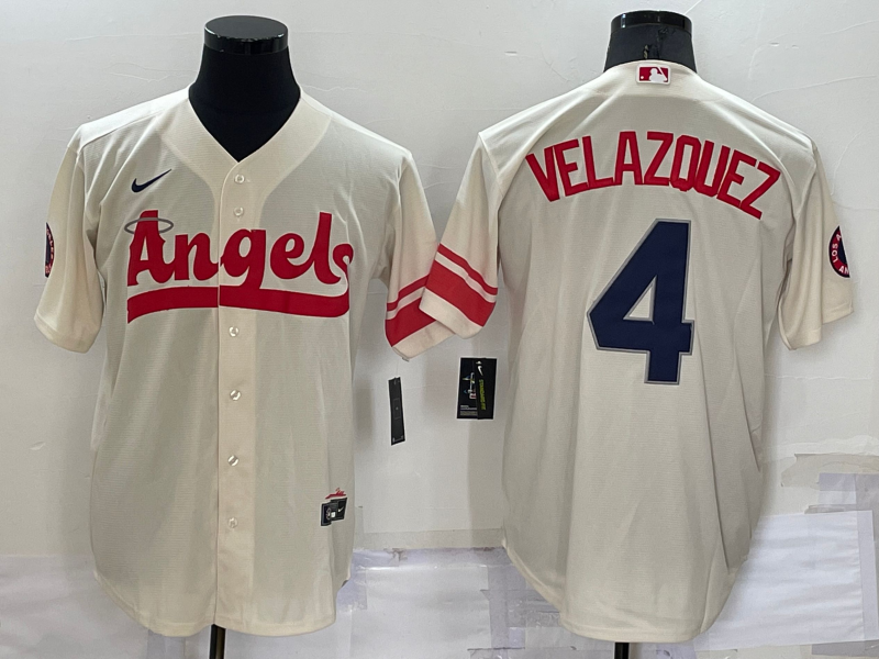 Men's Los Angeles Angels Andrew Velazquez Cream 2022 City Connect Replica Player Jersey