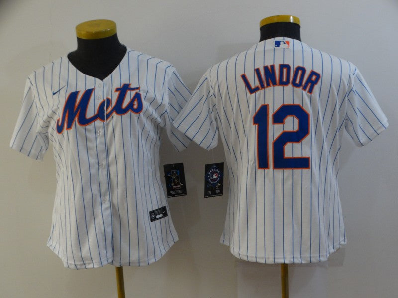 Women's Francisco Lindor #12 New York Mets Player Jersey