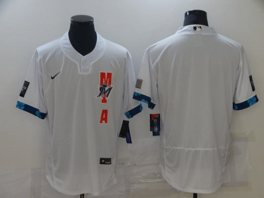 Men's Miami Marlins Custom 2021 All-Star Game Replica Jersey - White