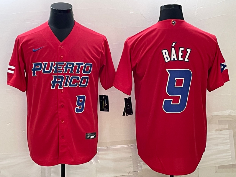 Men's Javier Báez Puerto Rico Baseball  2023 World Baseball Classic Replica Jersey