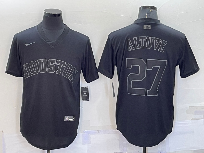 Men's Jose Altuve #27 Houston Astros  Black Player Jersey