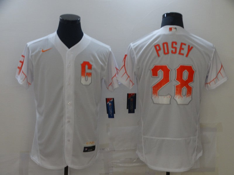 Men's San Francisco Giants Buster Posey White 2021 City Connect Replica Jersey