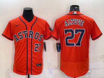 Men's Houston Astros Jose Altuve #27 World Series Player Jersey -Flex Base