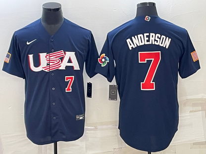Men's Tim Anderson Navy USA Baseball 2023 World Baseball Classic Replica Jersey