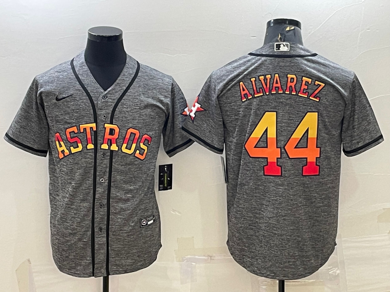 Men's Houston Astros  Yordan Alvarez #44 2022 World Series Gray Jersey