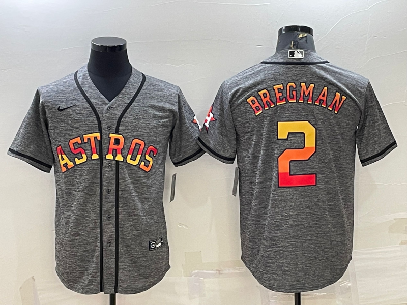 Men's Alex Bregman Houston Astros 2022 World Series Player Jersey - Gray