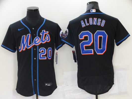 MEN'S Pete Alonso #20 New York Mets Player Black Jersey -Flex Base