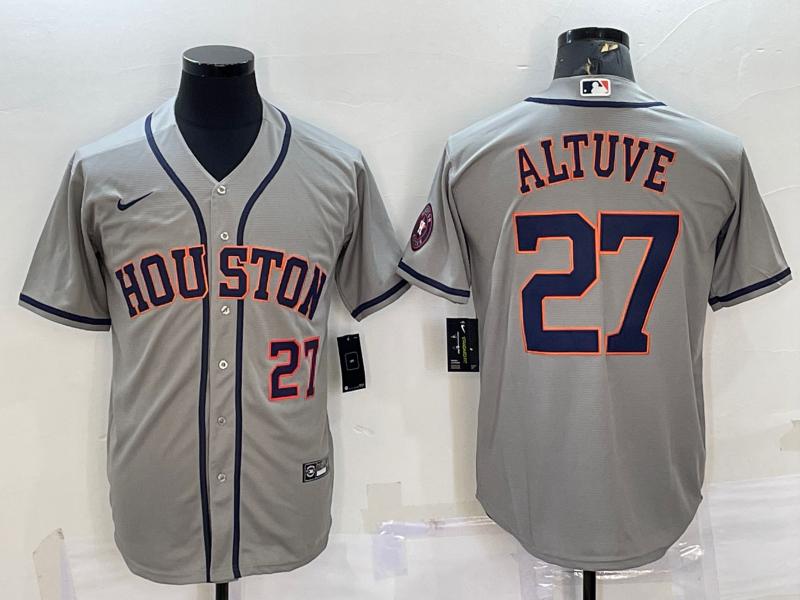 Men's Houston Astros Jose Altuve #27 2022 World Series Player Jersey