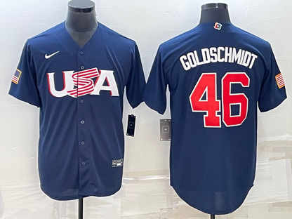 Men's Paul Goldschmidt Navy USA Baseball 2023 World Baseball Classic Replica Jersey