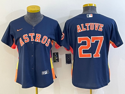 Women's Houston Astros Jose Altuve #27 2022 World Series Player Jersey