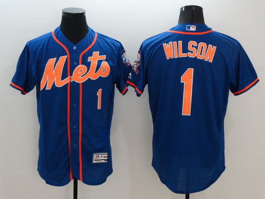Men New York Mets 1 Wilson Orange Elite Jersey
