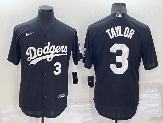 Men's Chris Taylor Los Angeles Dodgers Player Replica Jersey - Black