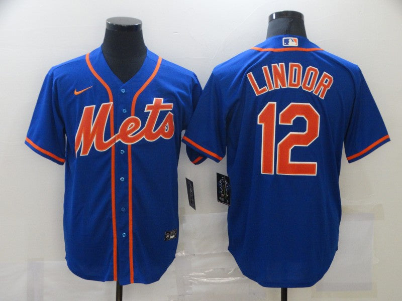 Men's Francisco Lindor #12 New York Mets Player Jersey