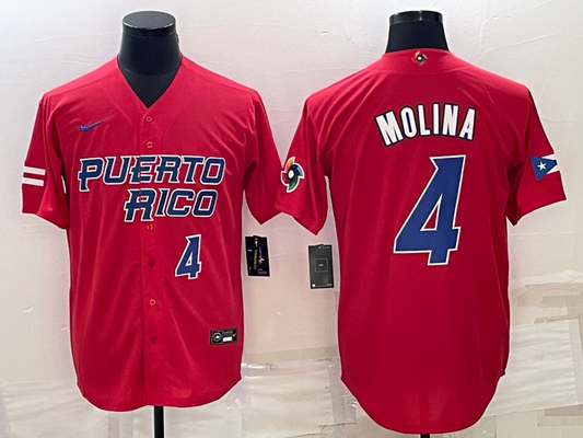 Men's Yadier Molina Navy Puerto Rico Baseball  2023 World Baseball Classic Replica Jersey