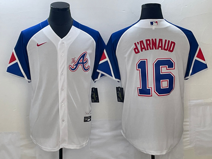 Men's Atlanta Braves Travis d'Arnaud White 2023 City Connect Player Jersey