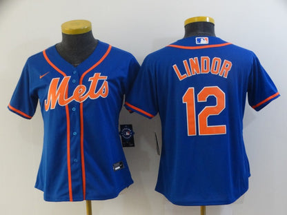 Women's Francisco Lindor #12 New York Mets Player Jersey
