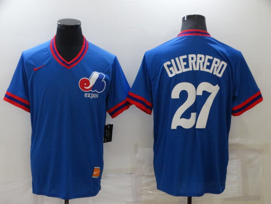 Men's Vladimir Guerrero Custom Montreal Expos Player Blue Jersey