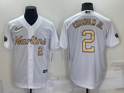 Youth Jazz Chisholm Jr Miami Marlins White 2022 All-Star Game Jersey