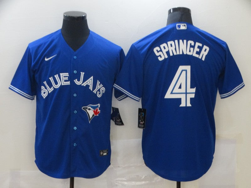 Men's George Springer # 4 Toronto Blue Jays Player Jersey - Cool Base