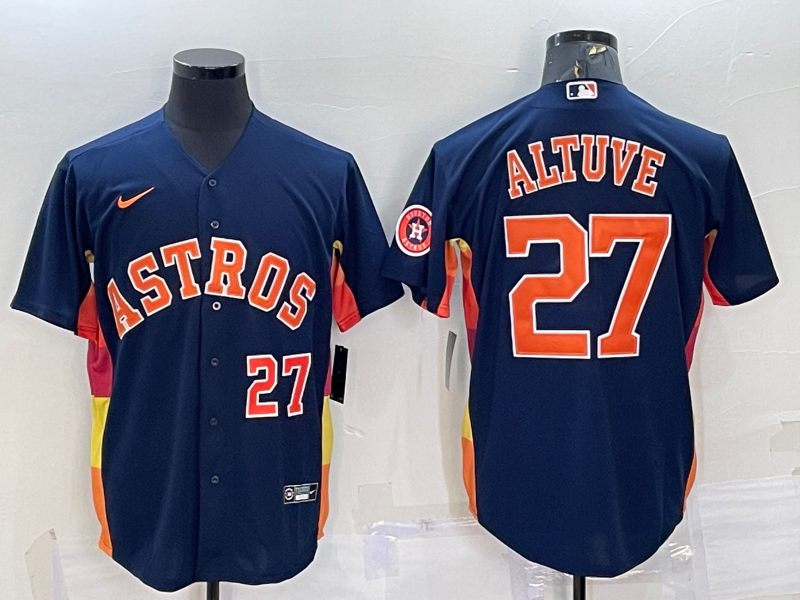 Men's Houston Astros Jose Altuve #27 2022 World Series Player Jersey