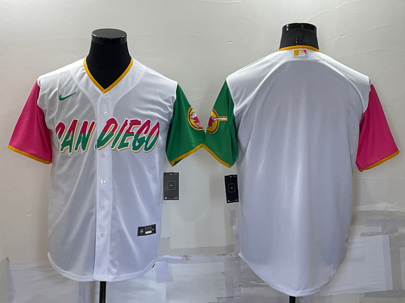 Men's Player_NAME #00 Custom San Diego Padres White 2022 City Connect Replica Team Jersey