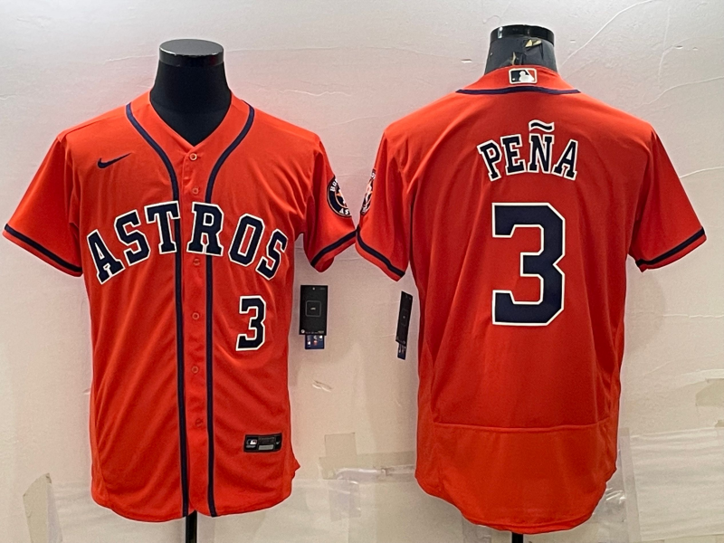 Men's  Jeremy Pena #3 Houston Astros 2022 World Series Player Jersey -Flex Base