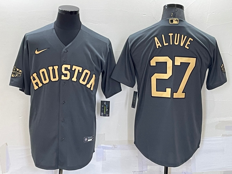 Men's Jose Altuve #27 Houston Astros  Charcoal  2022 ALL STAR GAME Jersey
