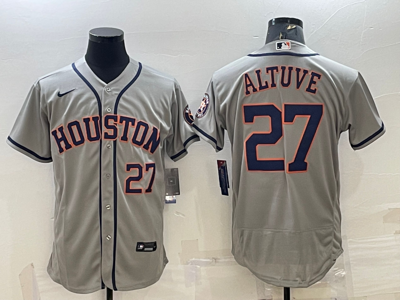 Men's Houston Astros Jose Altuve #27 World Series Player Jersey -Flex Base